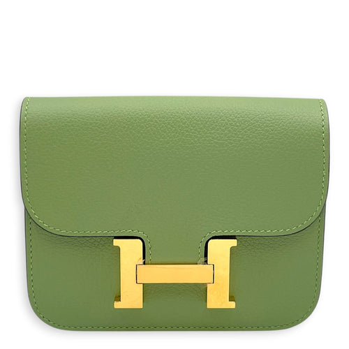 Constance Slim Vert Criquet Wallet in Evercolor Gold hardware CL2603-19991 1