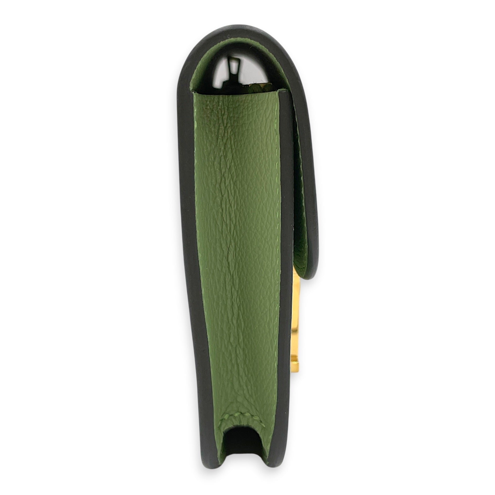 Constance Slim Vert Criquet Wallet in Evercolor Gold hardware CL2603-19991 3