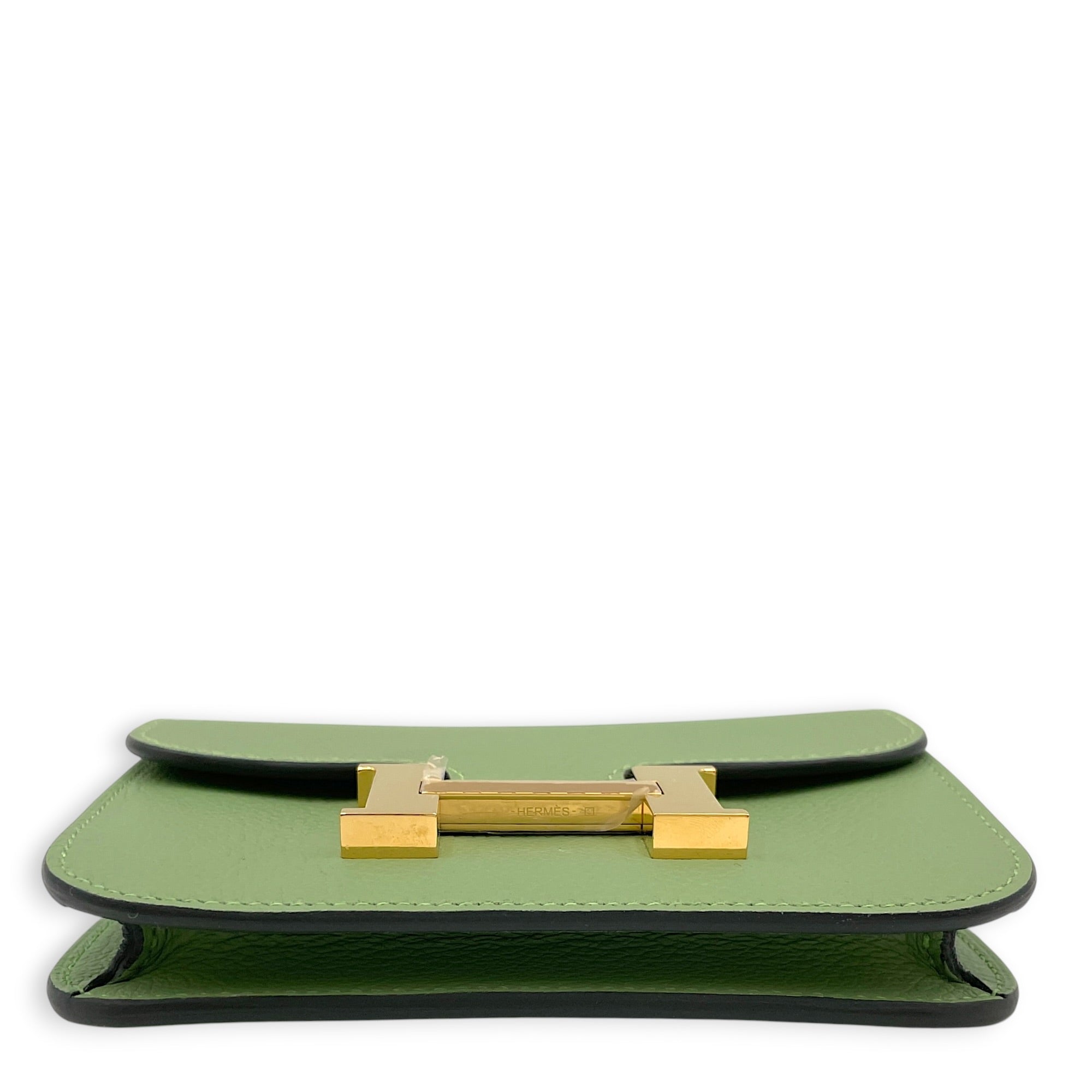 Constance Slim Vert Criquet Wallet in Evercolor Gold hardware CL2603-19991 5
