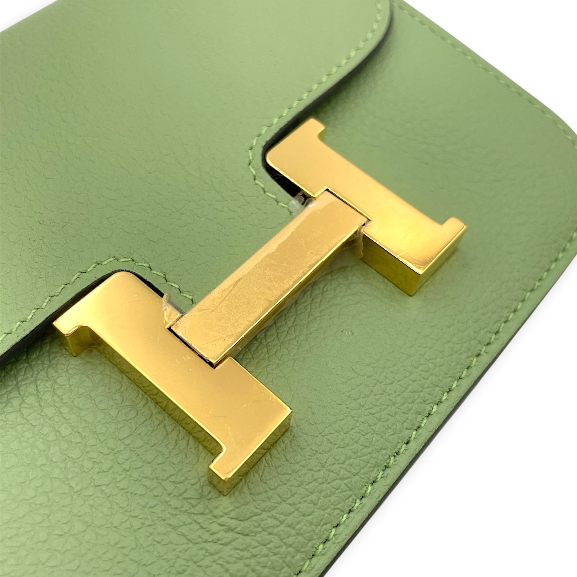 Constance Slim Vert Criquet Wallet in Evercolor Gold hardware CL2603-19991 7