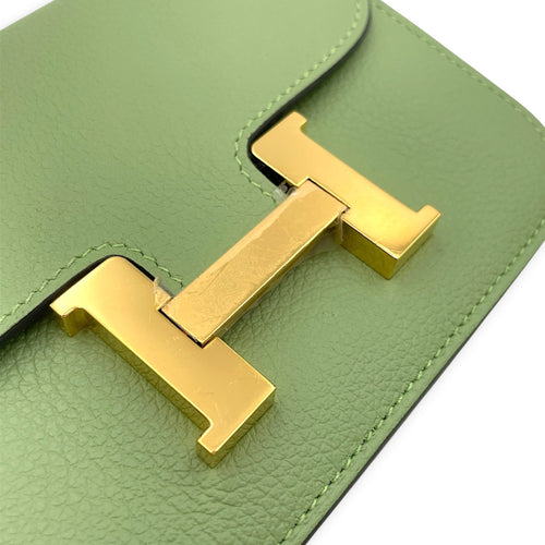 Constance Slim Vert Criquet Wallet in Evercolor Gold hardware CL2603-19991 7