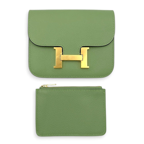 Constance Slim Vert Criquet Wallet in Evercolor Gold hardware CL2603-19991 8