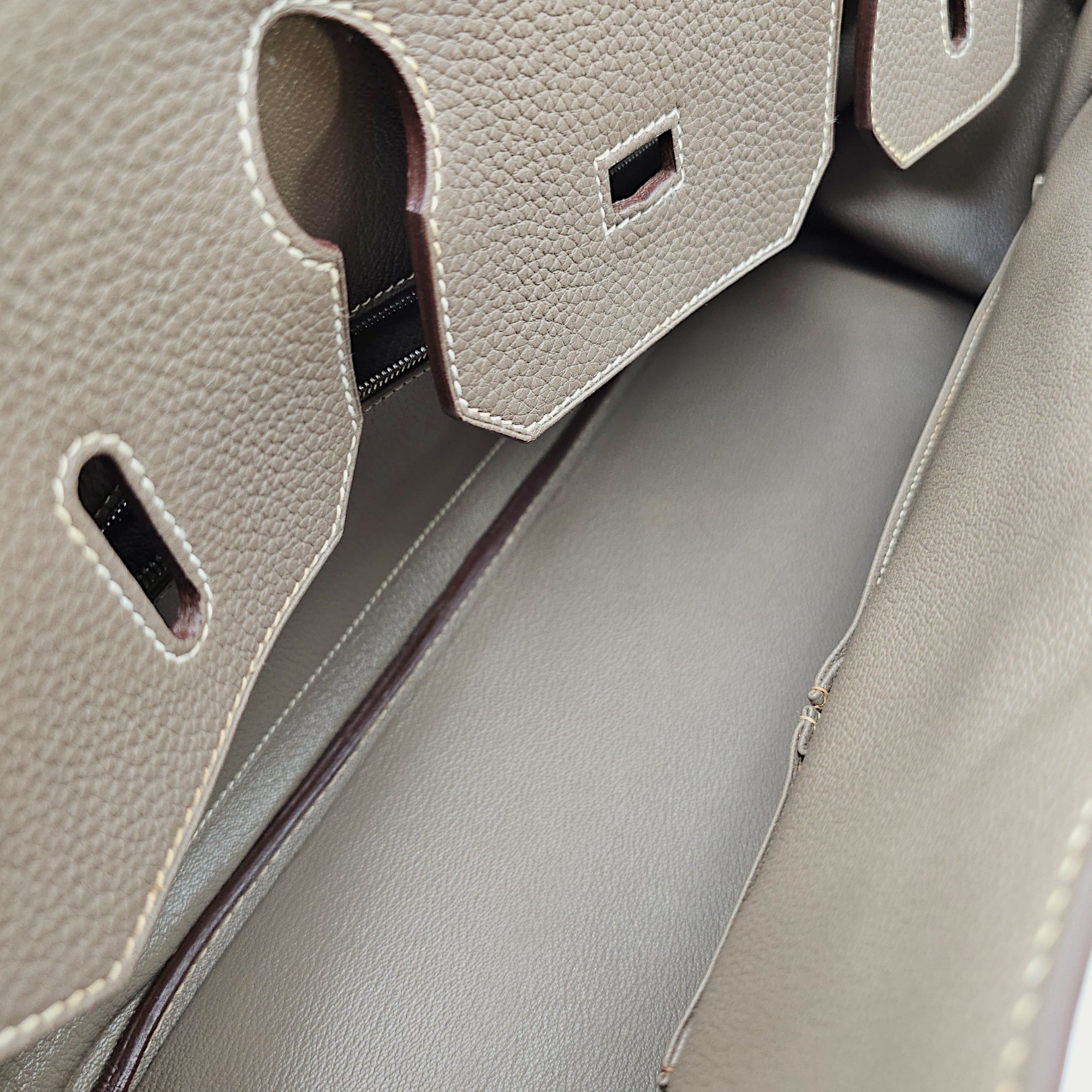 Shoulder Birkin 42 Etoupe in Clemence Palladium hardware CL2603-20002 6
