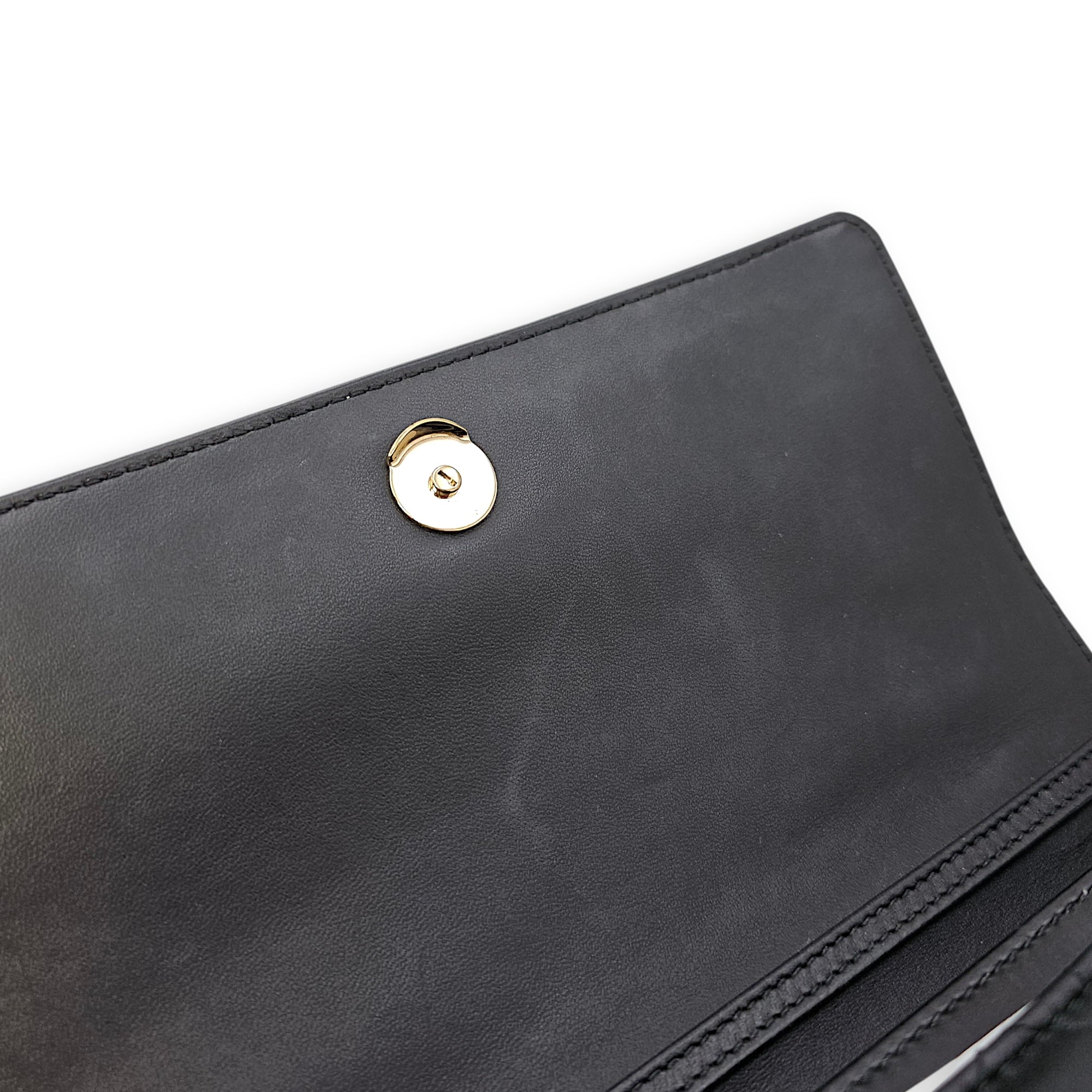 Mini Dior Top Handle Black Shoulder Bag in Lambskin Gold hardware