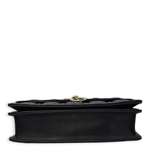 Mini Dior Top Handle Black Shoulder Bag in Lambskin Gold hardware