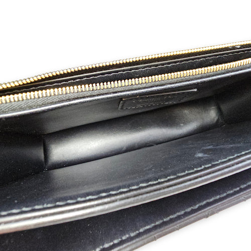 Mini Dior Top Handle Black Shoulder Bag in Lambskin Gold hardware