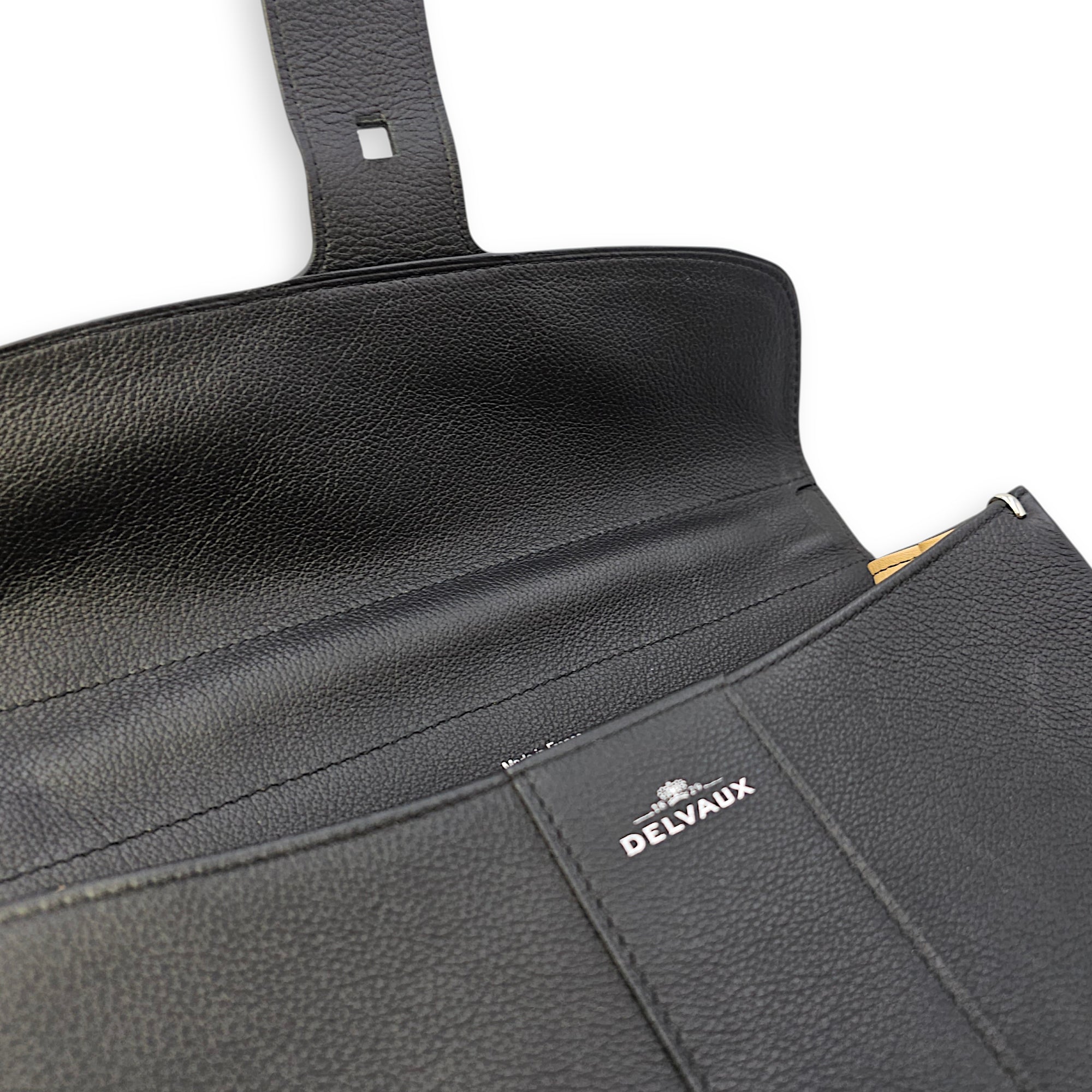 Brilliant MM Sellier Medium Black Top Handle Bag in Calfskin Silver hardware