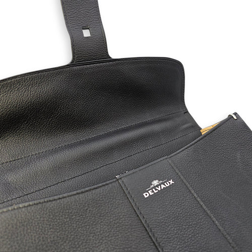 Brilliant MM Sellier Medium Black Top Handle Bag in Calfskin Silver hardware