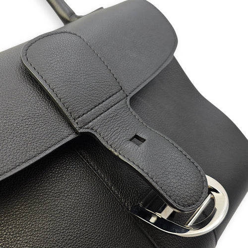 Brilliant MM Sellier Medium Black Top Handle Bag in Calfskin Silver hardware