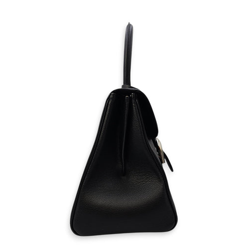 Brilliant Sellier MM Black Top Handle Bag in Calfskin Silver hardware CL2603-20013 3