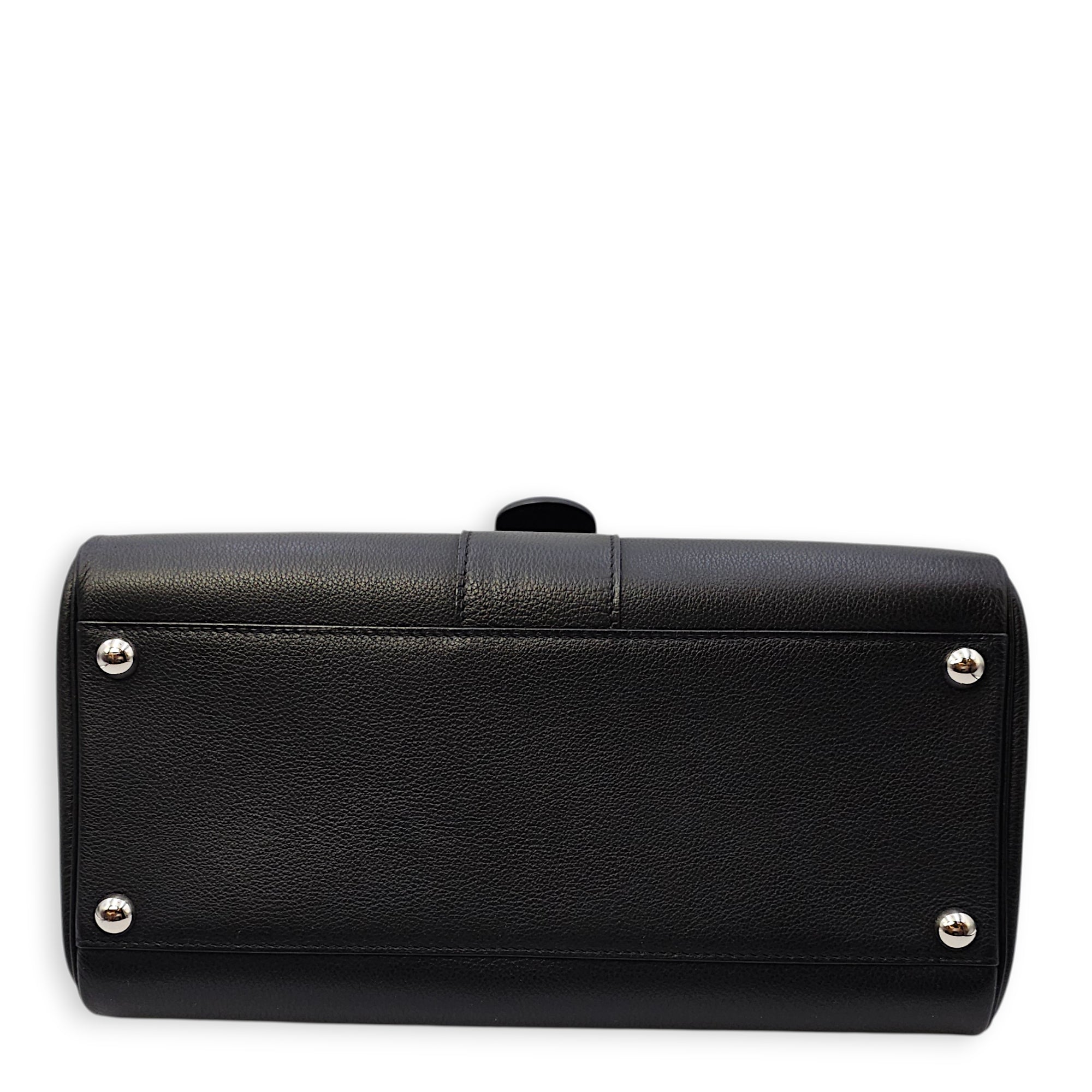 Brilliant Sellier MM Black Top Handle Bag in Calfskin Silver hardware CL2603-20013 5