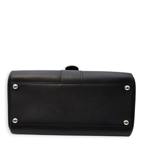 Brilliant Sellier MM Black Top Handle Bag in Calfskin Silver hardware CL2603-20013 5