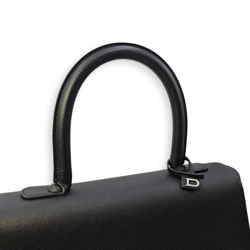 Brilliant Sellier MM Black Top Handle Bag in Calfskin Silver hardware CL2603-20013 8
