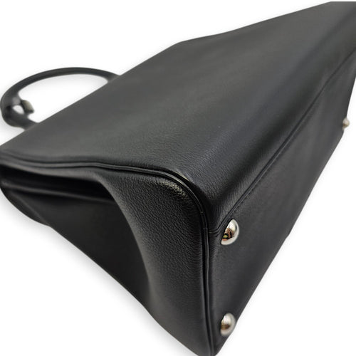 Brilliant Sellier MM Black Top Handle Bag in Calfskin Silver hardware CL2603-20013 9