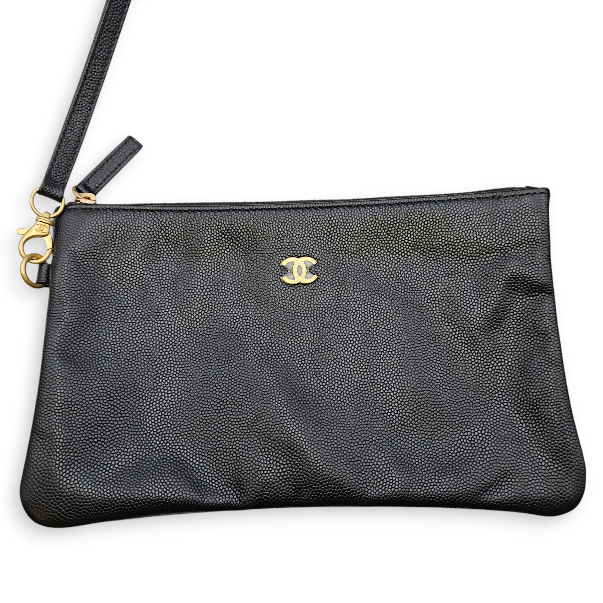 C25 Medium Black Shoulder Bag in Caviar Leather Gold hardware CL2603-20014 14