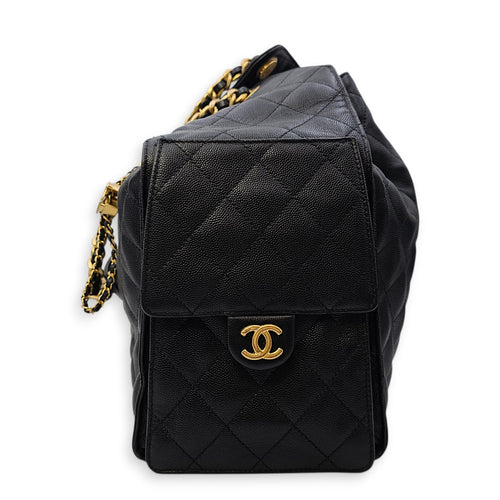 C25 Medium Black Shoulder Bag in Caviar Leather Gold hardware CL2603-20014 4