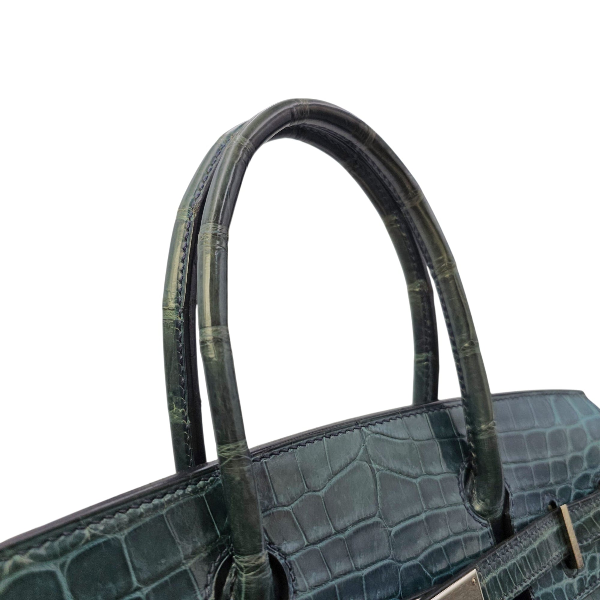Birkin 30 Blue in Shiny Niloticus Palladium hardware CL2603-20020 10