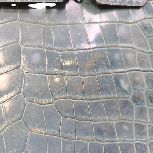 Birkin 30 Blue in Shiny Niloticus Palladium hardware CL2603-20020 12