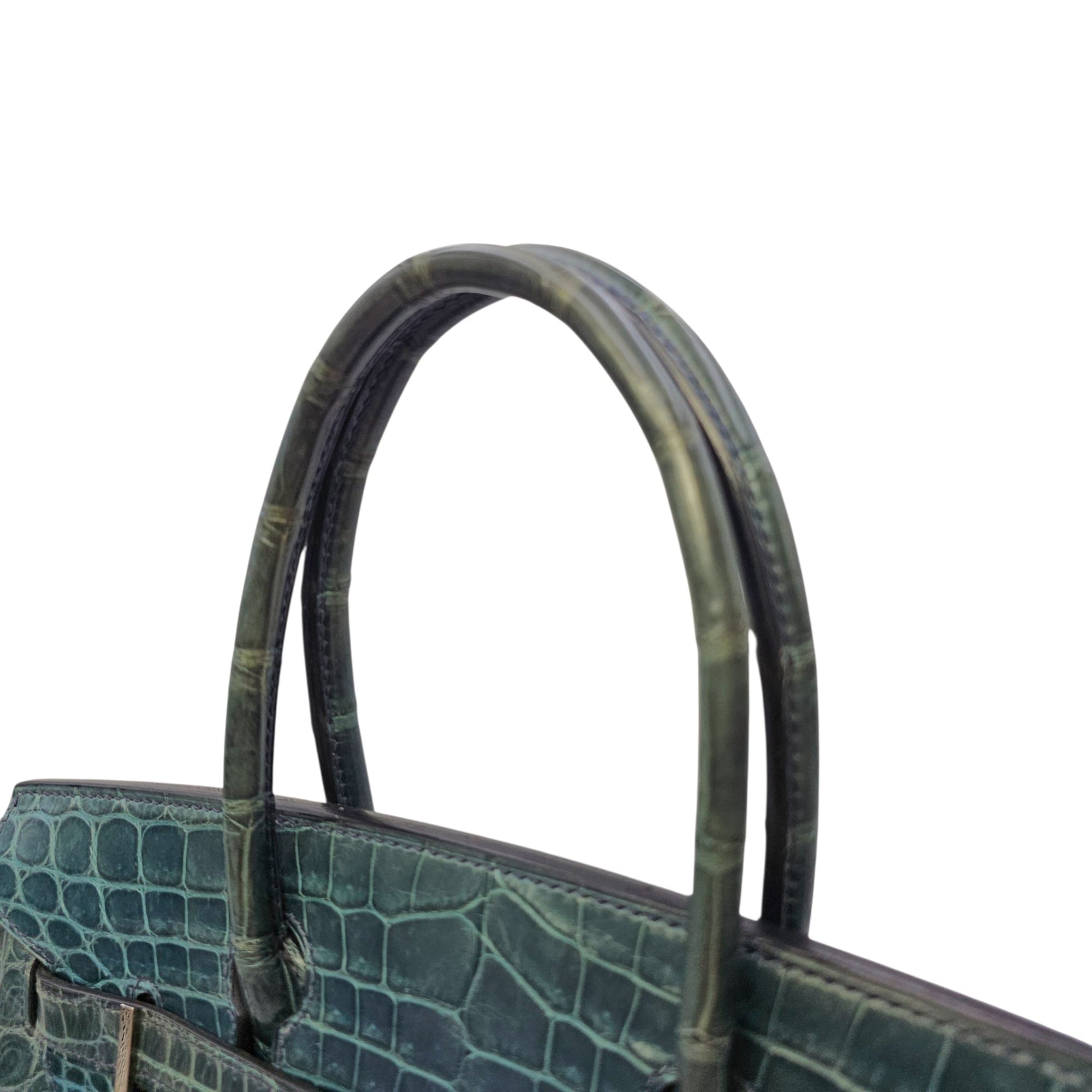 Birkin 30 Blue in Shiny Niloticus Palladium hardware CL2603-20020 14