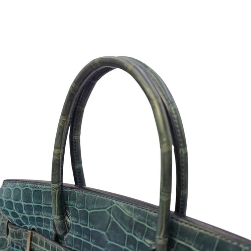 Birkin 30 Blue in Shiny Niloticus Palladium hardware CL2603-20020 14