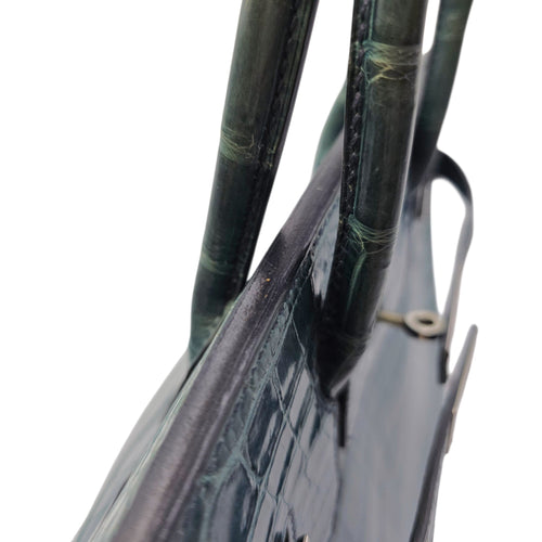 Birkin 30 Blue in Shiny Niloticus Palladium hardware CL2603-20020 16