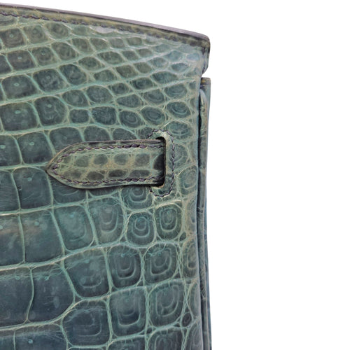 Birkin 30 Blue in Shiny Niloticus Palladium hardware CL2603-20020 18