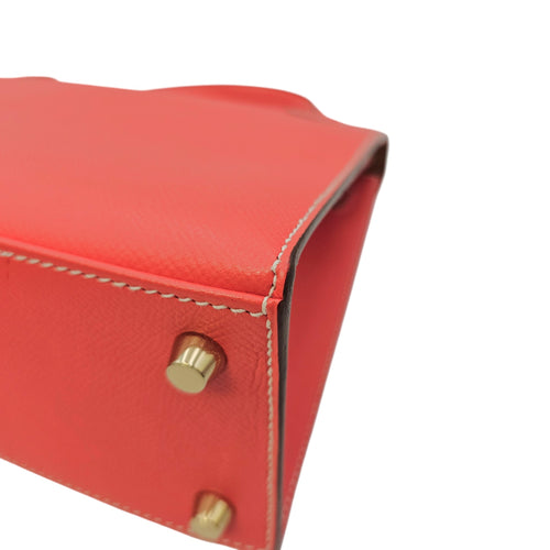 Sellier Kelly 25 Rose jaipur/gold in Epsom Permabrass hardware