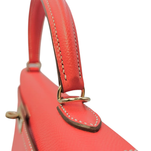 Sellier Kelly 25 Rose jaipur/gold in Epsom Permabrass hardware