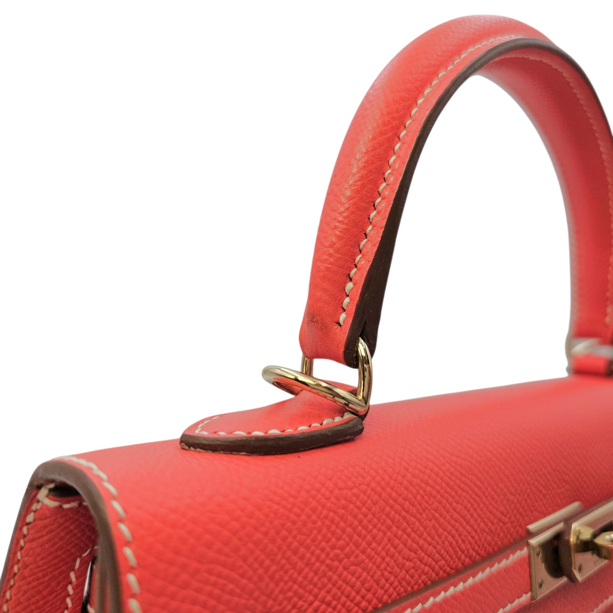 Sellier Kelly 25 Rose jaipur/gold in Epsom Permabrass hardware