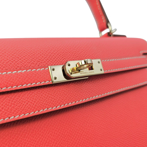Sellier Kelly 25 Rose jaipur/gold in Epsom Permabrass hardware
