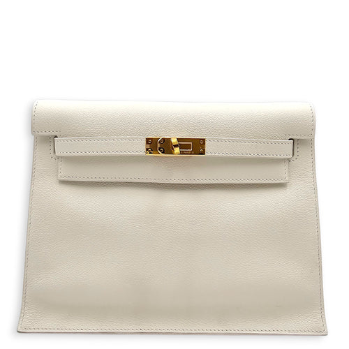 Kelly Danse Blanc in Evercolor Gold hardware