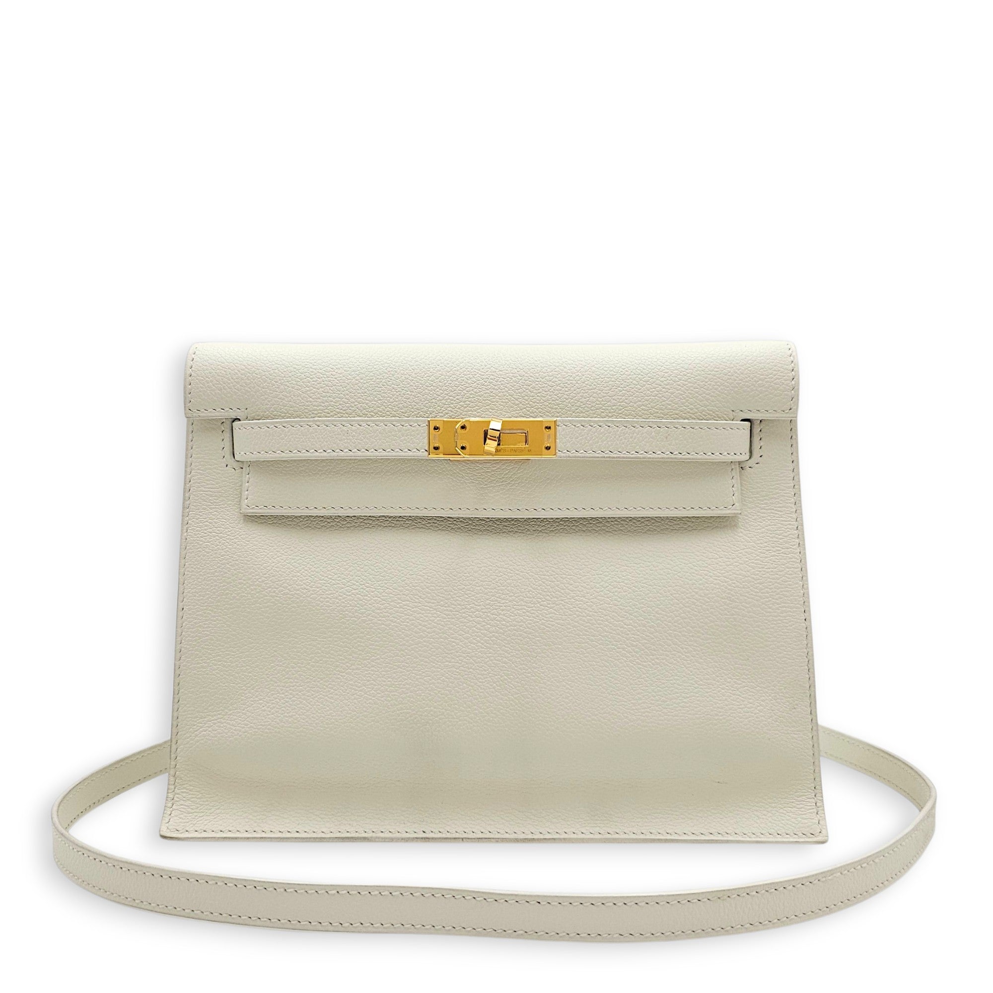 Kelly Danse Blanc in Evercolor Gold hardware