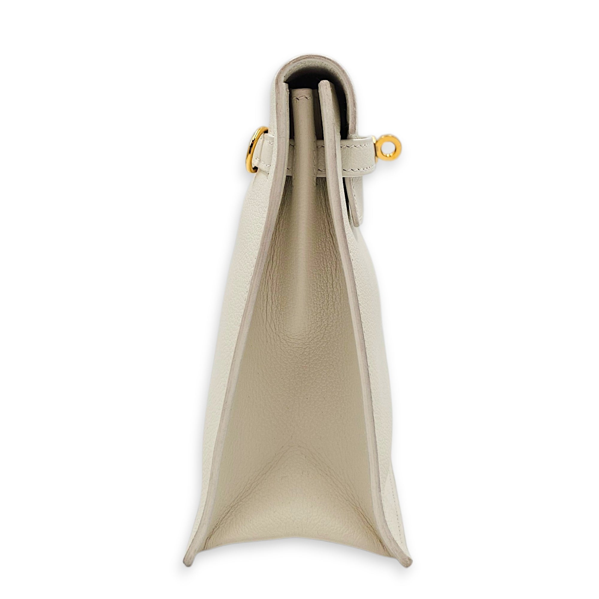 Kelly Danse Blanc in Evercolor Gold hardware