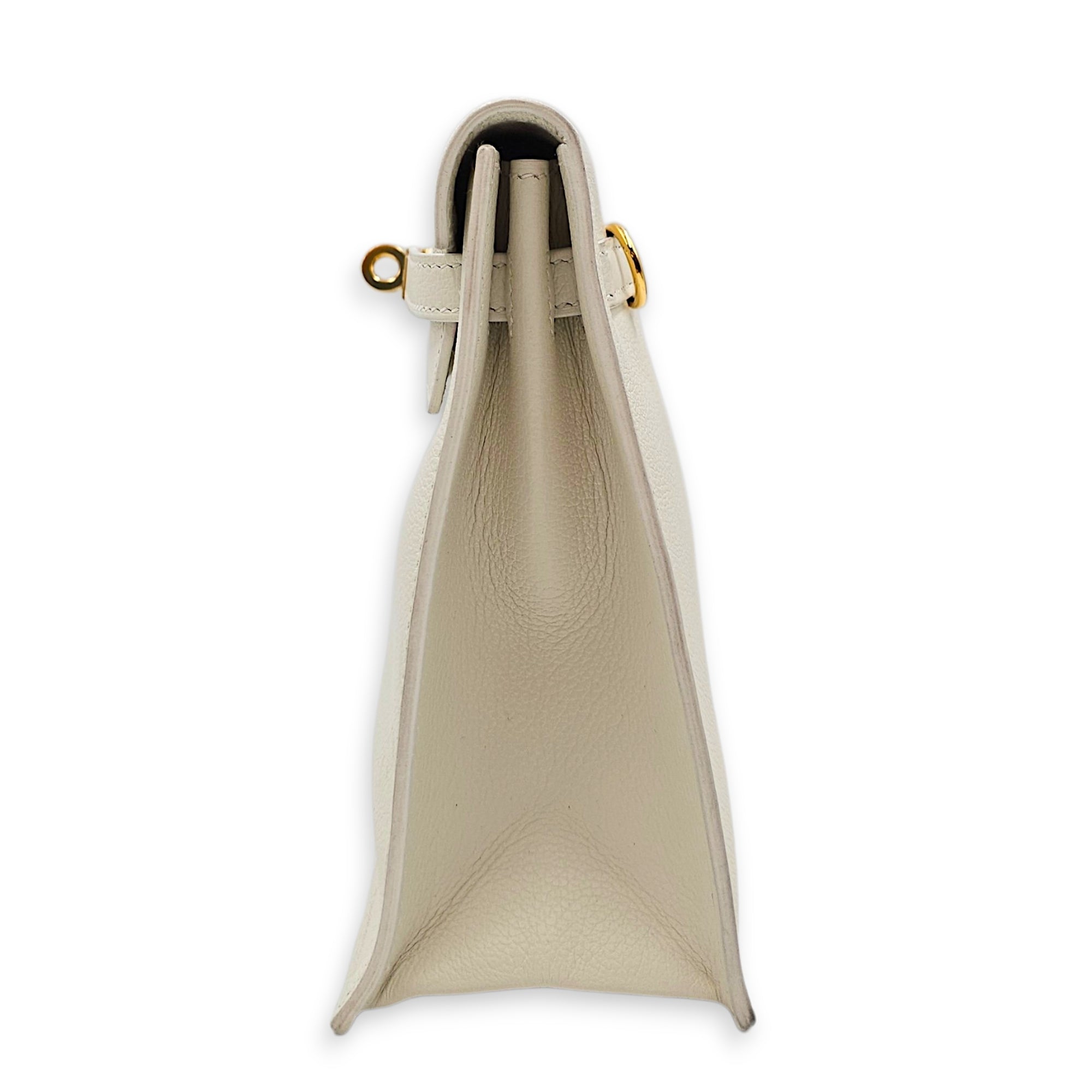 Kelly Danse Blanc in Evercolor Gold hardware