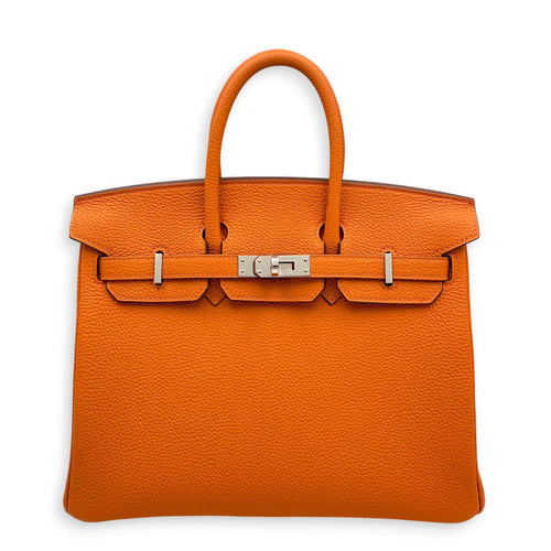 Birkin 25 Orange in Togo Palladium hardware CL2603-20043 1