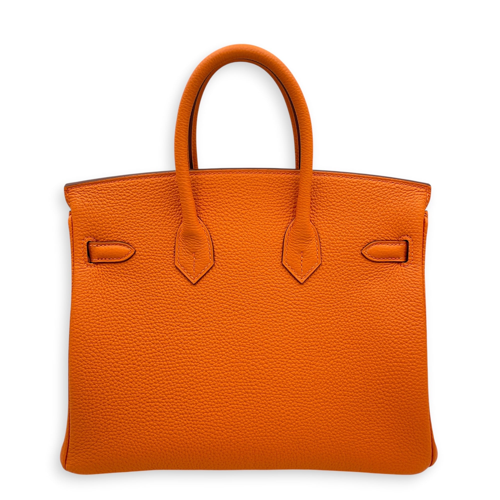 Birkin 25 Orange in Togo Palladium hardware SL2606-22068 2