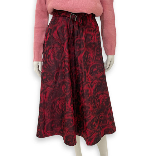 Fall 2021 Blurred Rose Skirt 34 Red Ready-To-Wear in Silk CL2603-20049 1