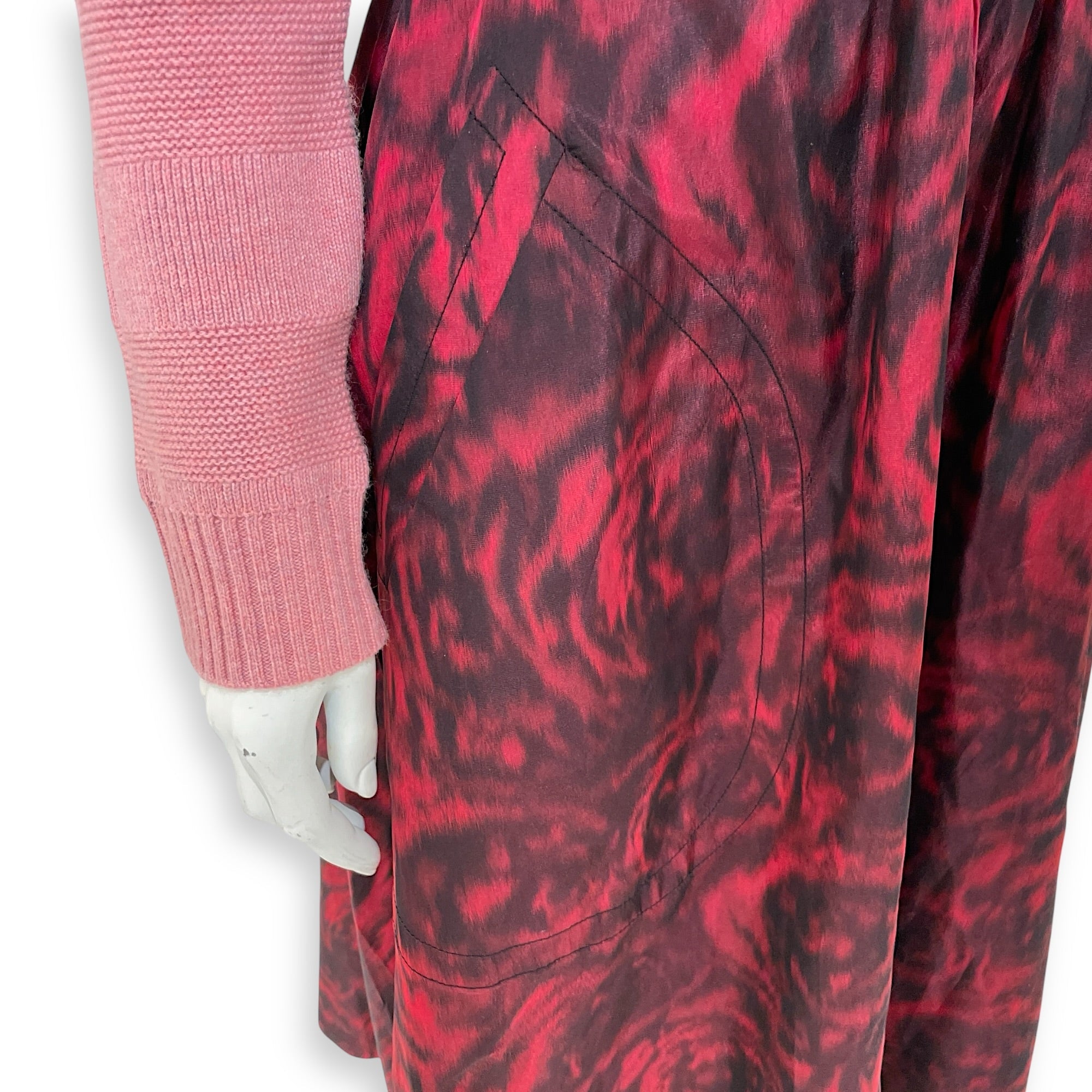 Fall 2021 Blurred Rose Skirt 34 Red Ready-To-Wear in Silk CL2603-20049 3