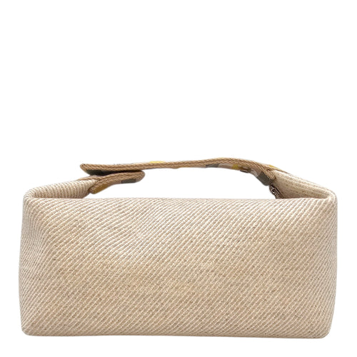 Bride a Brac Au Carre PM Jaune/Naturel Toiletries Case  in Toile