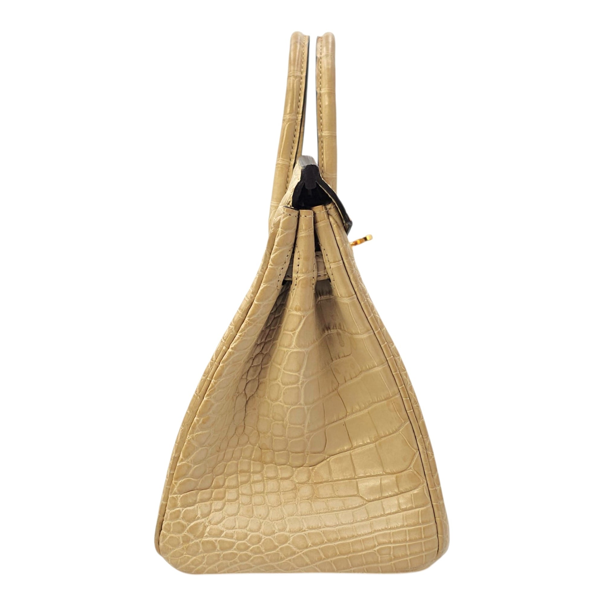 Birkin 25 Trench in Matte Alligator Gold hardware CL2603-20085 3