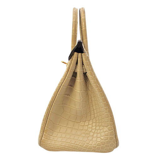 Birkin 25 Trench in Matte Alligator Gold hardware CL2603-20085 4