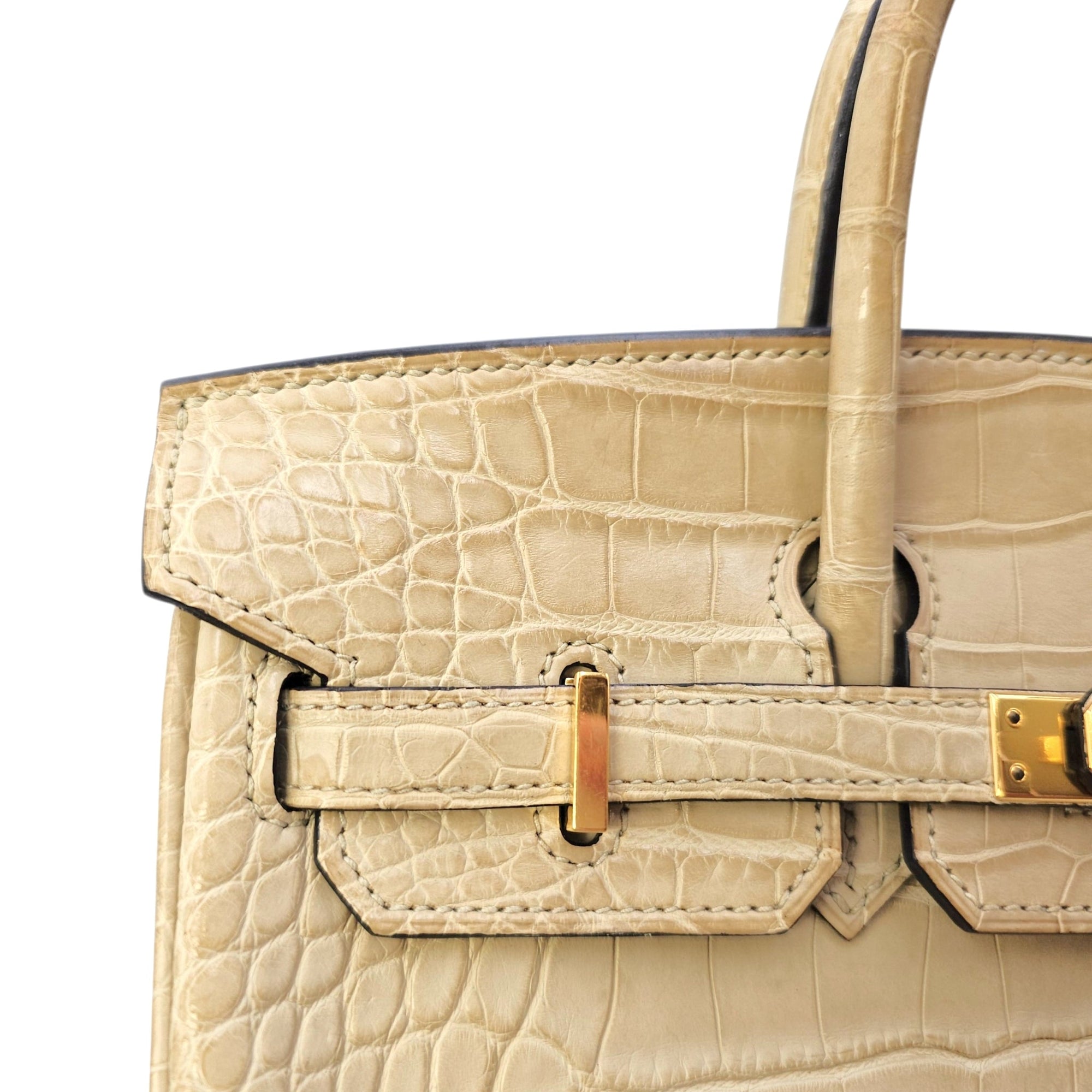 Birkin 25 Trench in Matte Alligator Gold hardware CL2603-20085 7