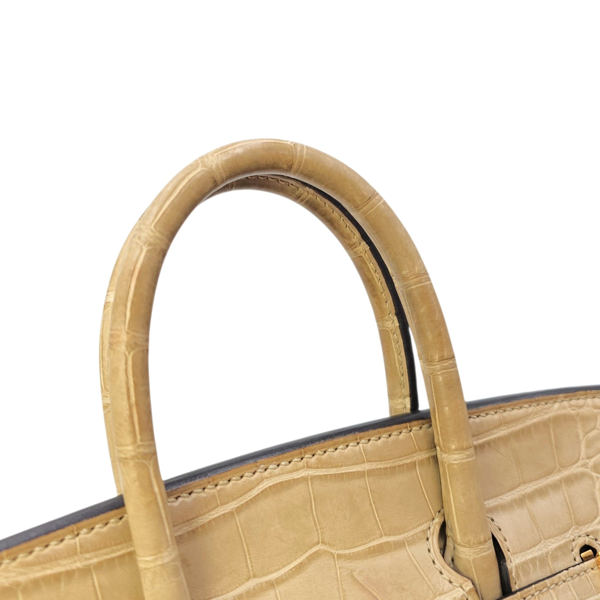 Birkin 25 Trench in Matte Alligator Gold hardware CL2603-20085 8