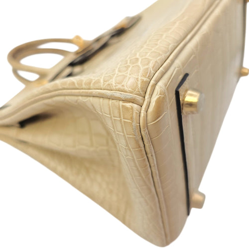 Birkin 25 Trench in Matte Alligator Gold hardware CL2603-20085 9