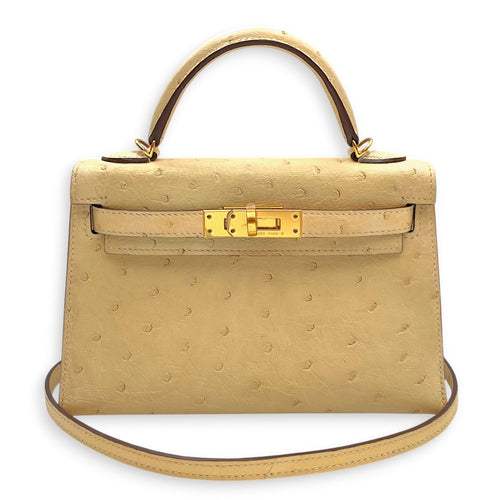 Sellier Kelly 20 Nata in Ostrich Gold hardware CL2603-20086 13