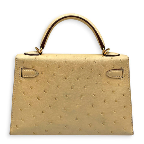 Sellier Kelly 20 Nata in Ostrich Gold hardware CL2603-20086 2