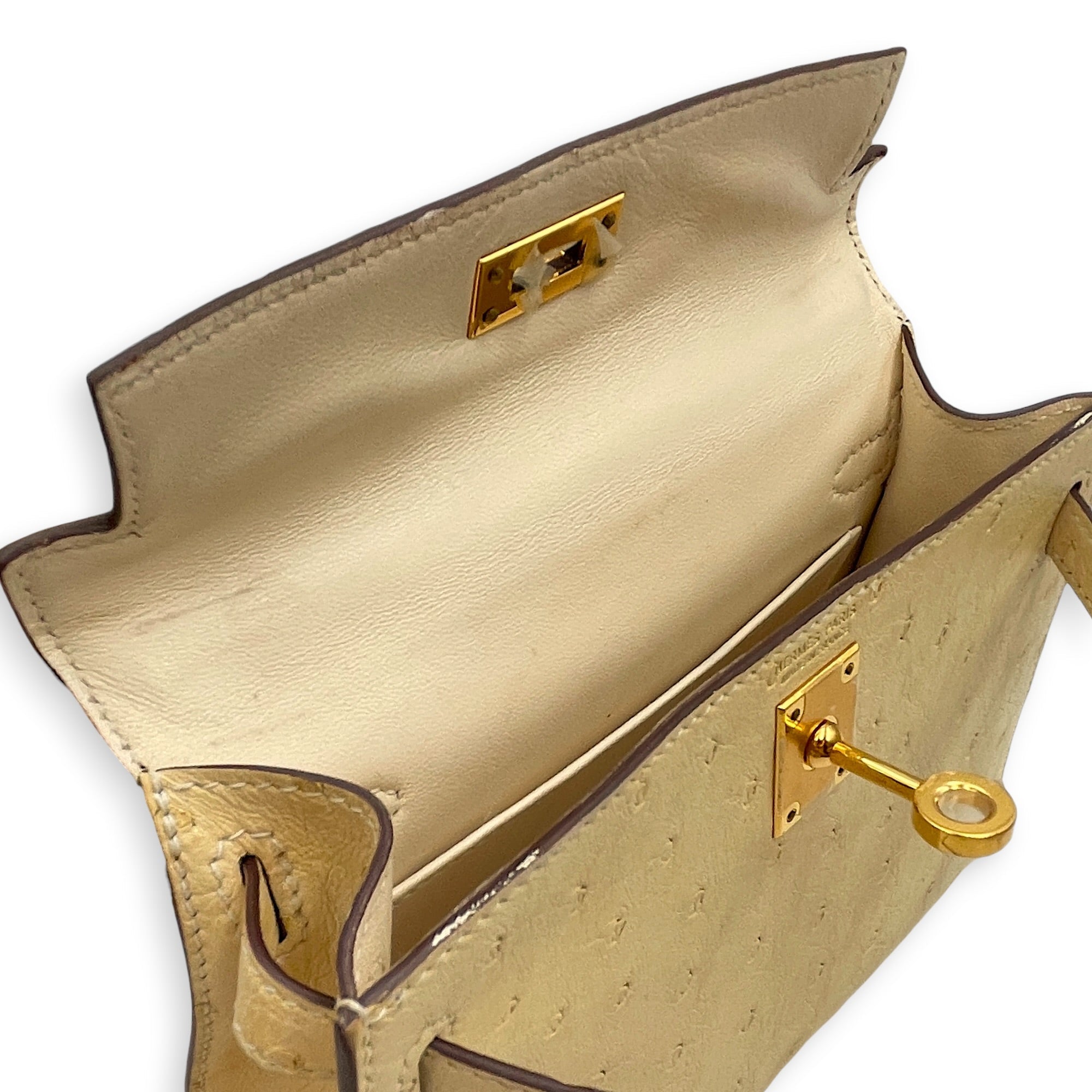 Sellier Kelly 20 Nata in Ostrich Gold hardware CL2603-20086 7