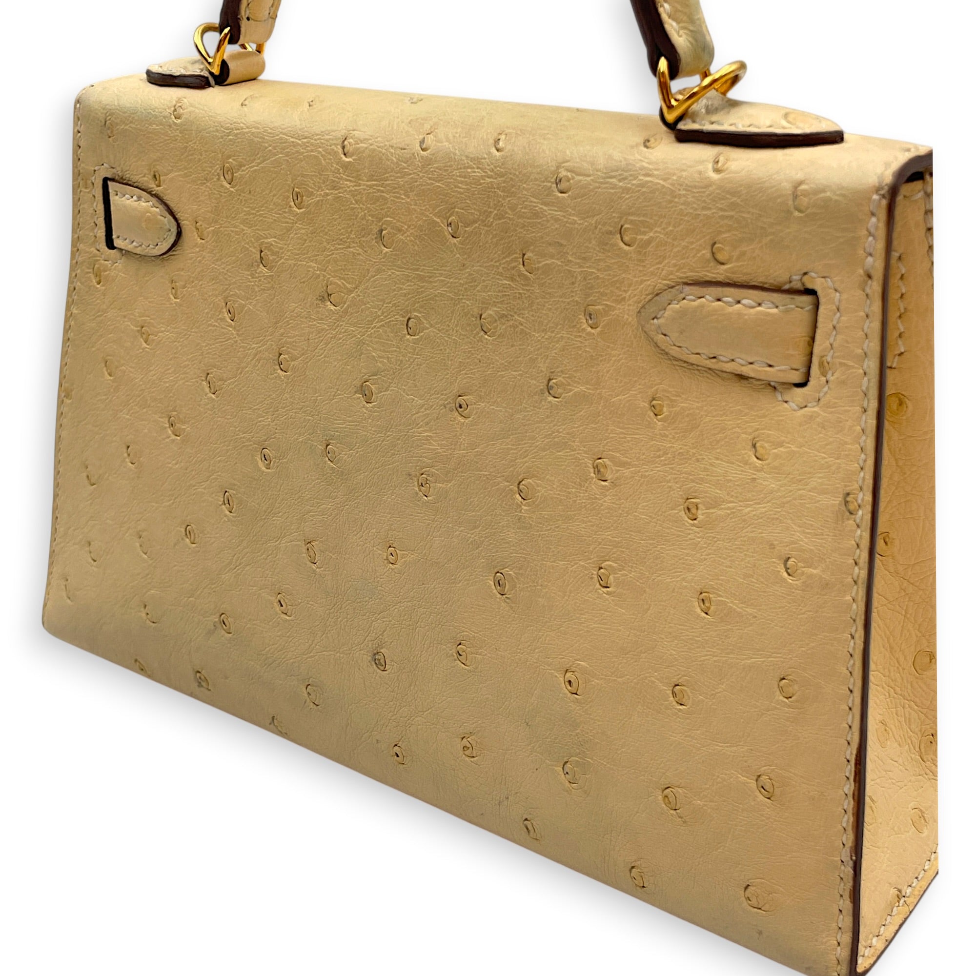 Sellier Kelly 20 Nata in Ostrich Gold hardware CL2603-20086 8