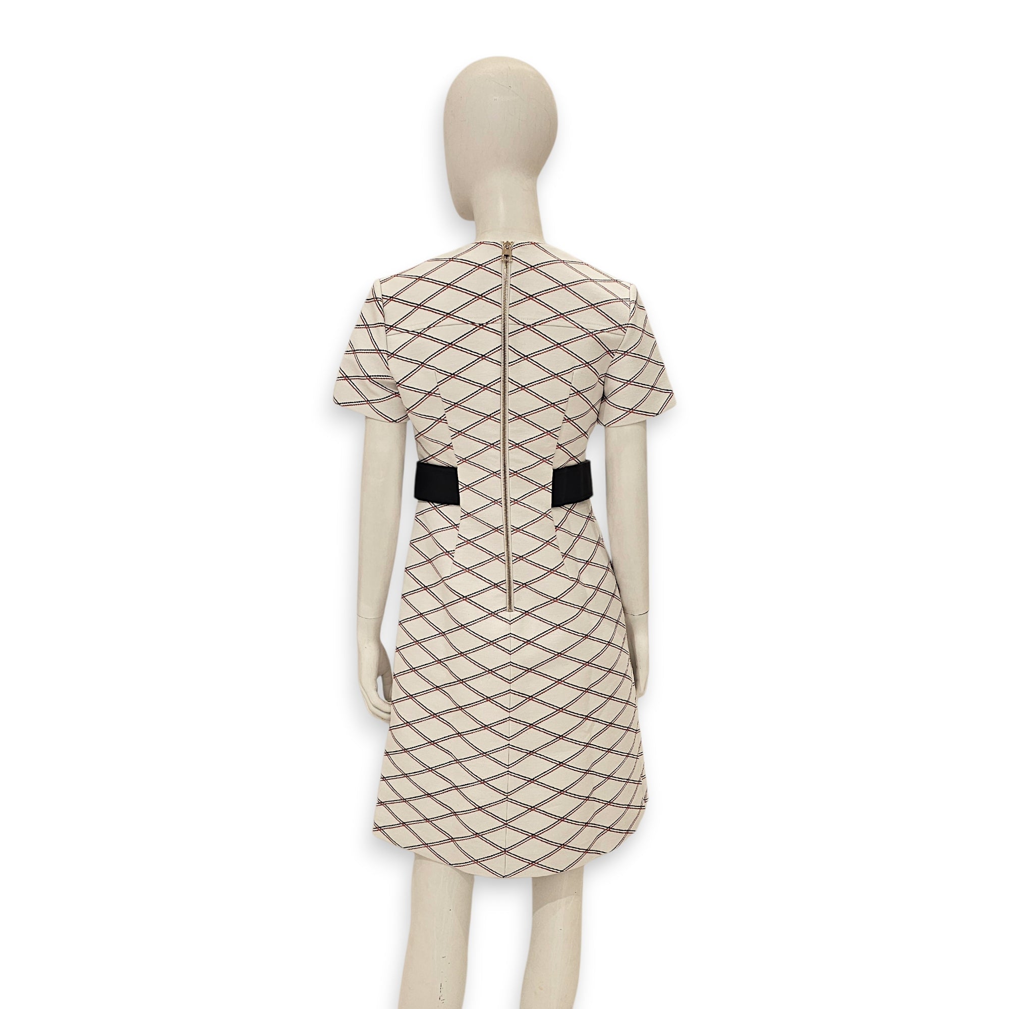LV Tricolour Mallletage Martingale Dress 36 White  Ready-To-Wear in Cotton CL2603-20092 2