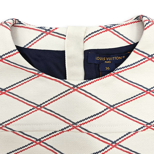 LV Tricolour Mallletage Martingale Dress 36 White  Ready-To-Wear in Cotton CL2603-20092 3